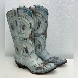 Corral distressed turquoise cowgirl/rodeo boots Sz 5.5